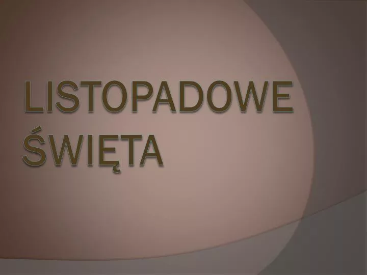 listopadowe wi ta