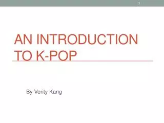 An Introduction to K-POP