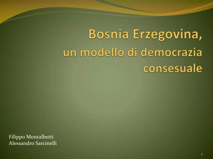 bosnia erzegovina un modello di democrazia consesuale