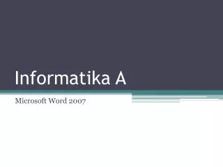 informatika a