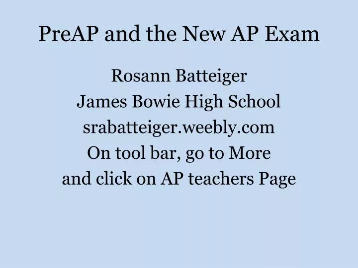 preap and the new ap exam