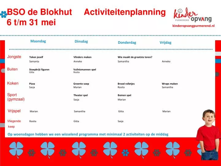 bso de blokhut activiteitenplanning 6 t m 31 mei