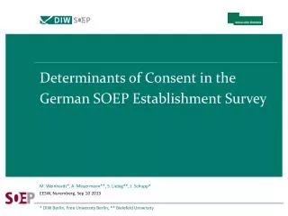 Determinants of Consent in the German SOEP Establishment Survey