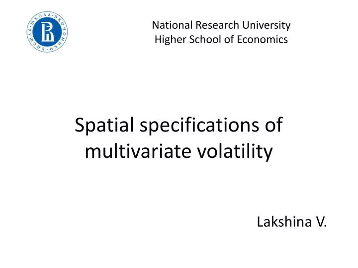 spatial specifications of multivariate volatility
