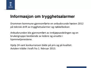 informasjon om trygghetsalarmer