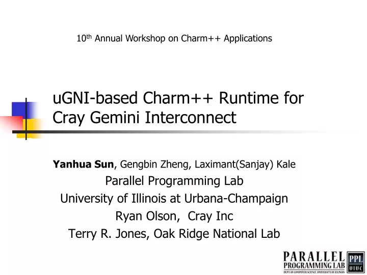 ugni based charm runtime for cray gemini interconnect