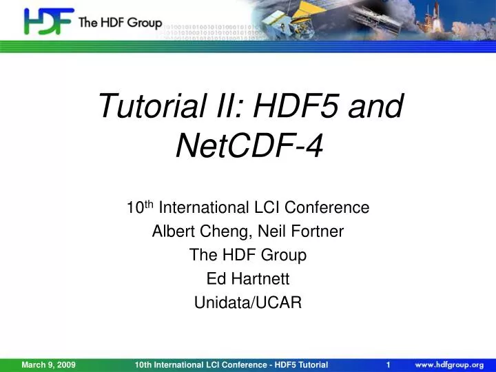 tutorial ii hdf5 and netcdf 4