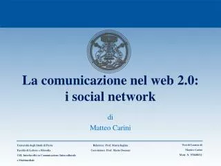 la comunicazione nel web 2 0 i social network