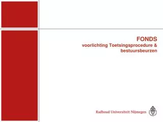 fonds voorlichting toetsingsprocedure bestuursbeurzen
