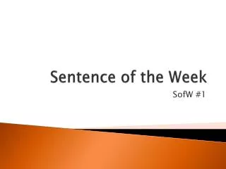 Sentence of the Week