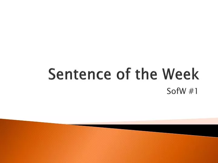 sentence of the week