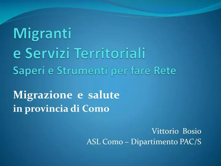 migranti e servizi territoriali saperi e strumenti per fare rete