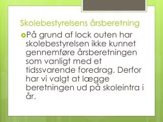 skolebestyrelsens rsberetning