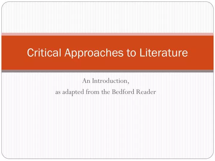 critical approaches to literature