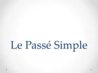 le pass simple