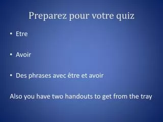 preparez pour votre quiz