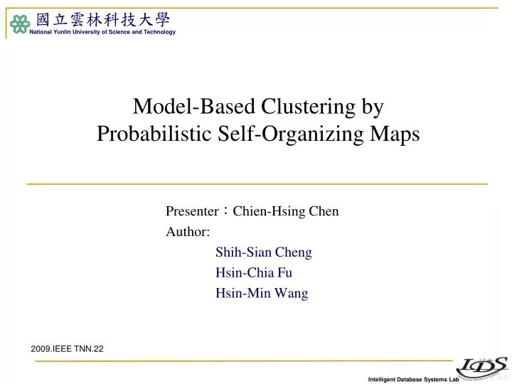 model based clustering by probabilistic self organizing maps