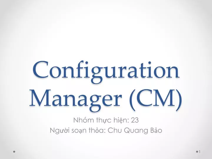 configuration manager cm