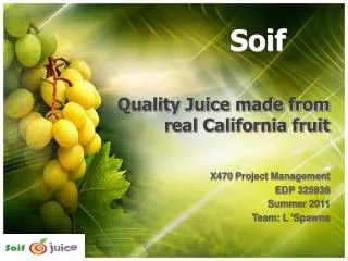 Quality Juice made from real California fruit