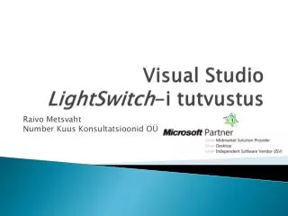 visual studio lightswitch i tutvustus