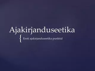 ajakirjanduseetika