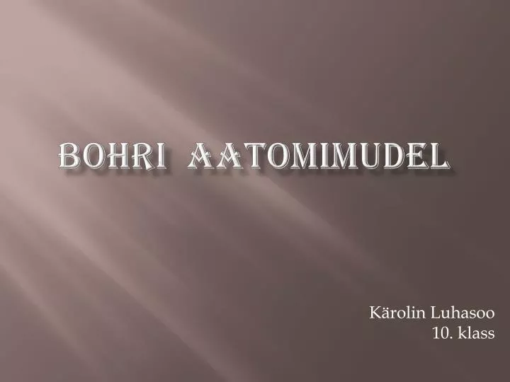 bohri aatomimudel