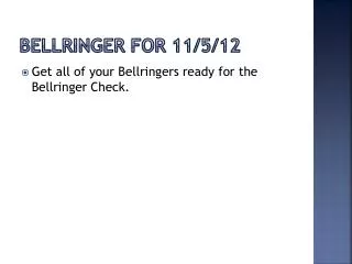 bellringer for 11 5 12