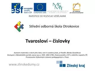 tvaroslov slovky