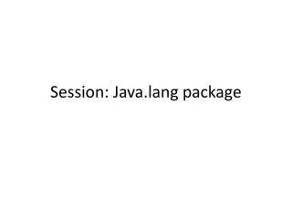 session java lang package