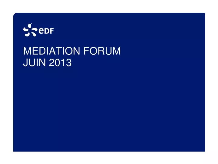 mediation forum juin 2013