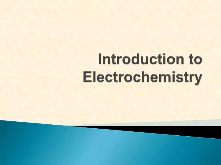 introduction to electrochemistry