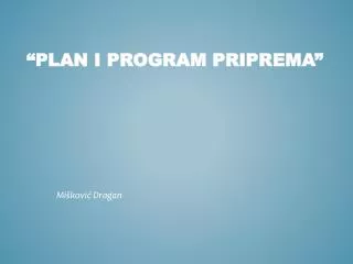 plan i program priprema