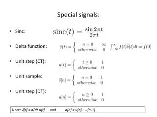 Special signals: