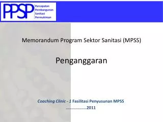 memorandum program sektor sanitasi mpss penganggaran