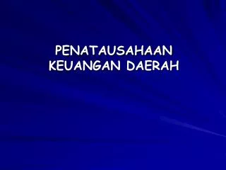 penatausahaan keuangan daerah