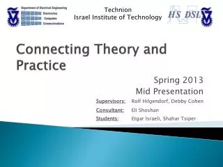 Connecting Theory and Practice