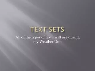 Text sets