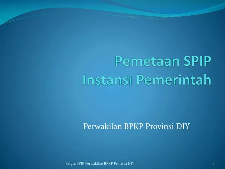 pemetaan spip instansi pemerintah