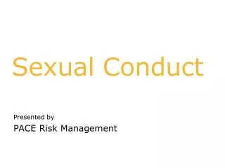 Sexual Conduct