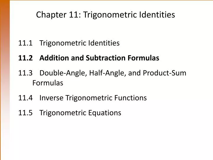 chapter 11 trigonometric identities