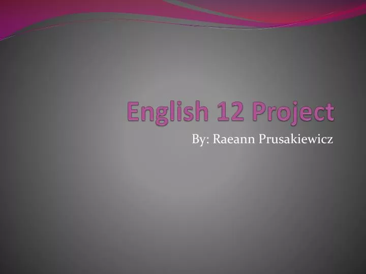 english 12 project