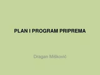 plan i program priprema