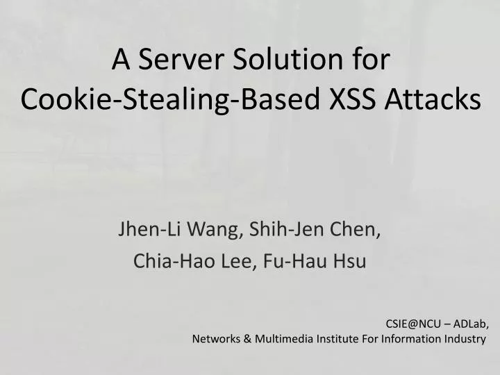 a server solution for cookie stealing based xss attacks