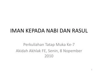 iman kepada nabi dan rasul