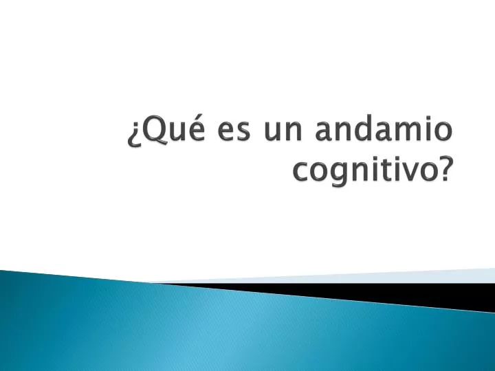 qu es un andamio cognitivo