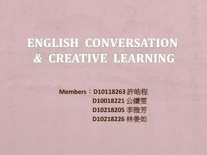 english conversation creative learning
