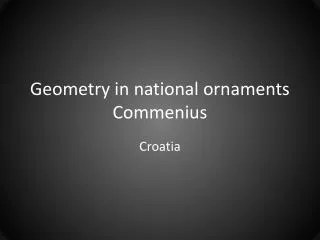 Geometry in national ornaments Commenius