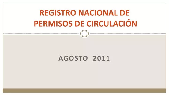 registro nacional de permisos de circulaci n