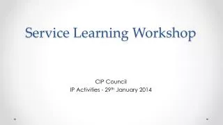 service learning workshop