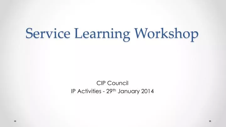 service learning workshop